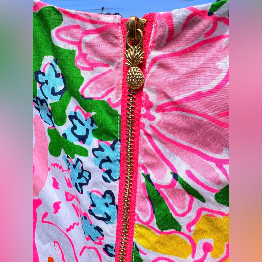 Lily Pulitzer Girls’ Floral Print Dress with Lace Detail - Picture 3 of 7